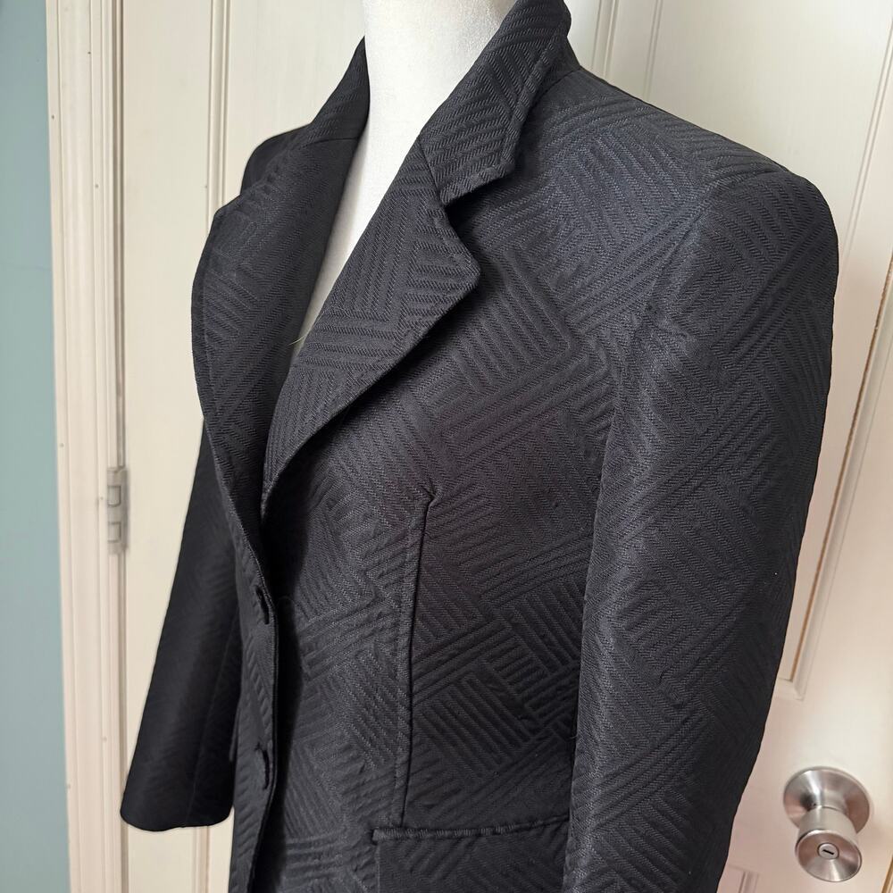 NWOT Zara Jacquard Blazer Small Black Geometric Minkmalist Office Professional - Picture 8 of 12